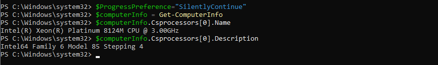 PowerShell within the command prompt.