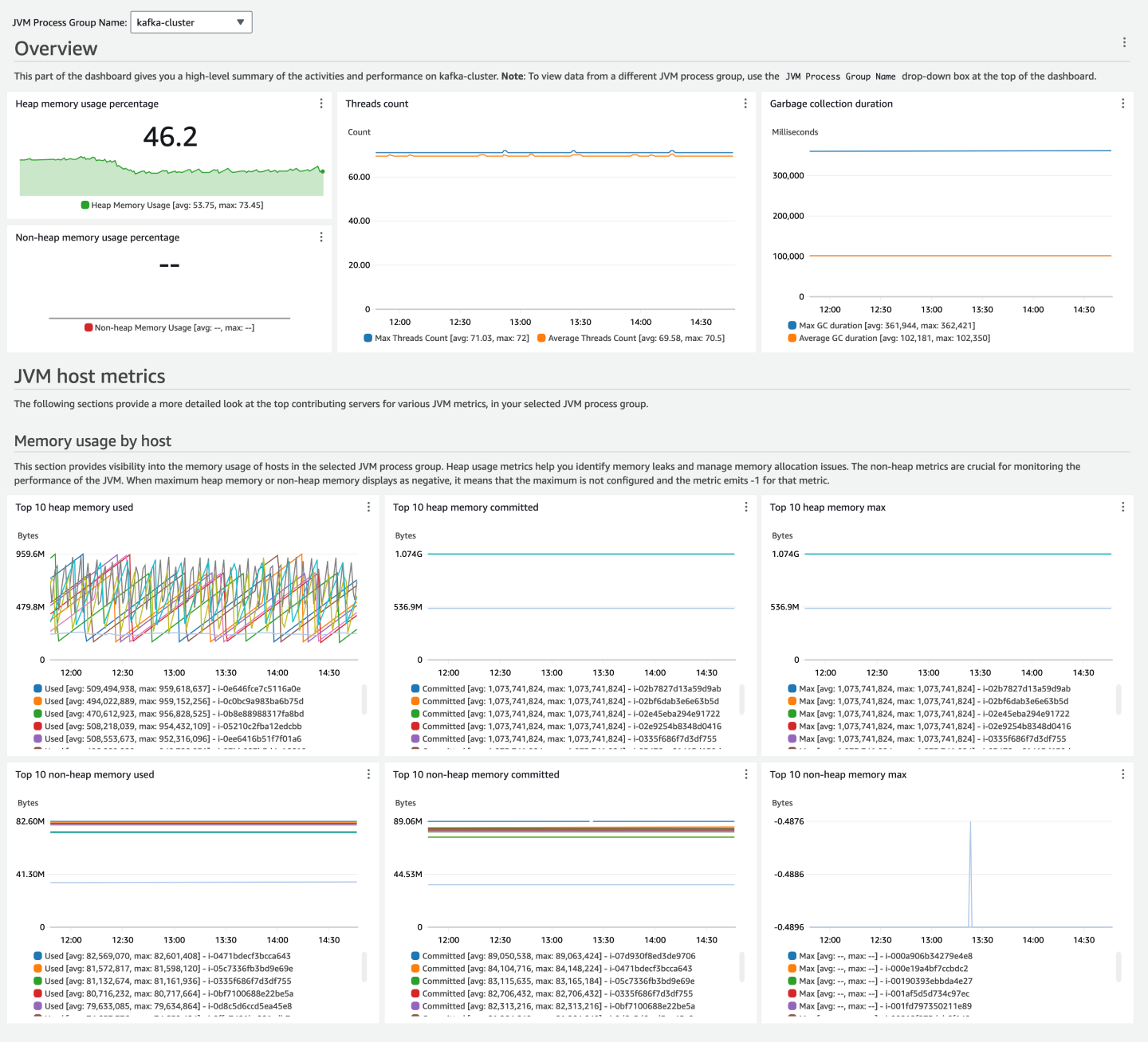 Example of JVM dashboard