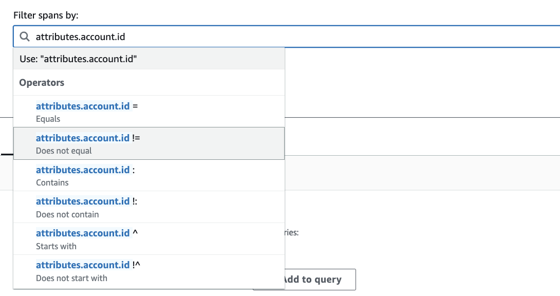 Filter spans by attributes