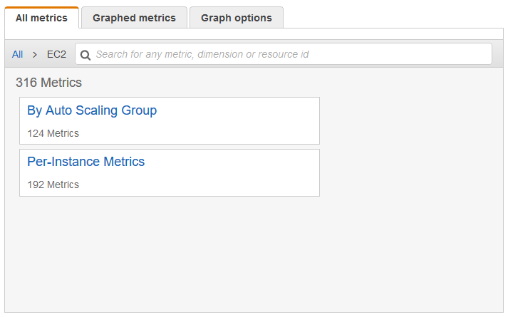 View the metric dimensions for Amazon EC2