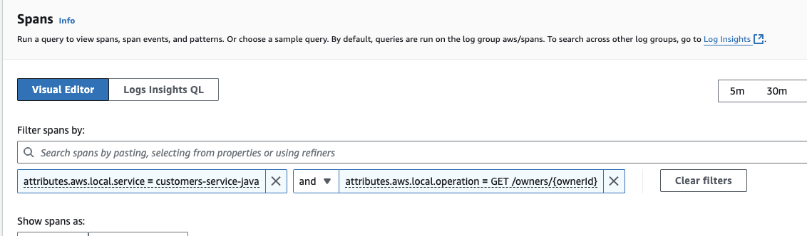 Filtering on a service