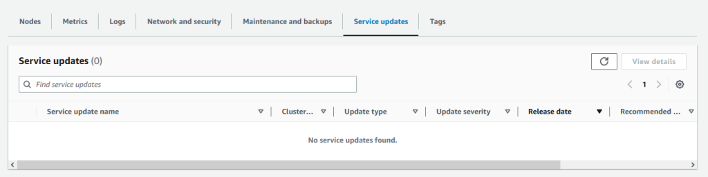 Service updates console screenshot 2.