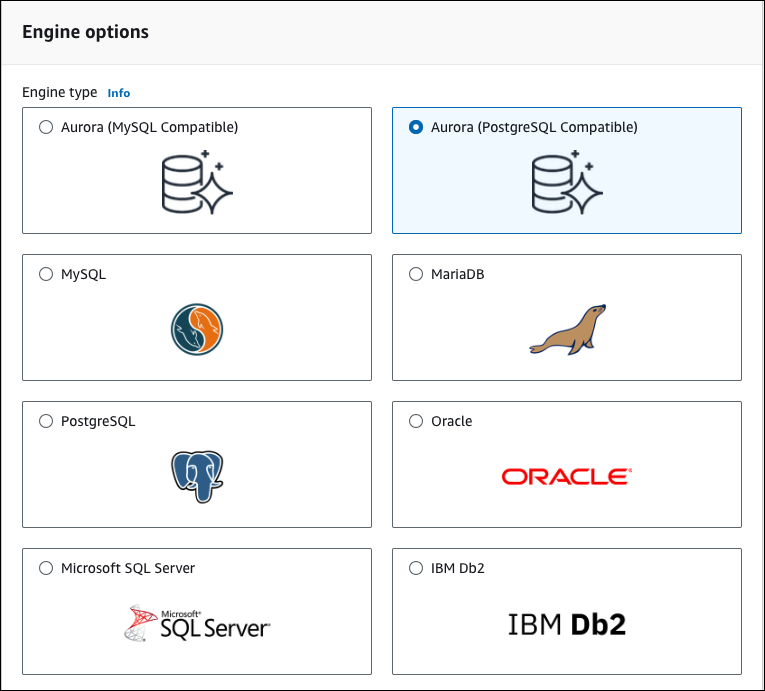 Select engine type and template