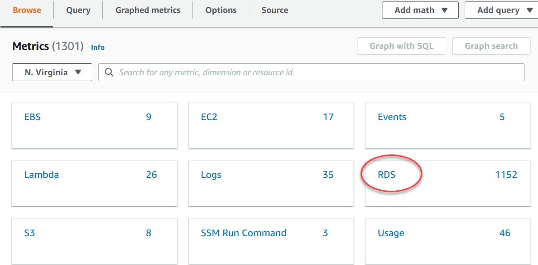 Choose metric namespace