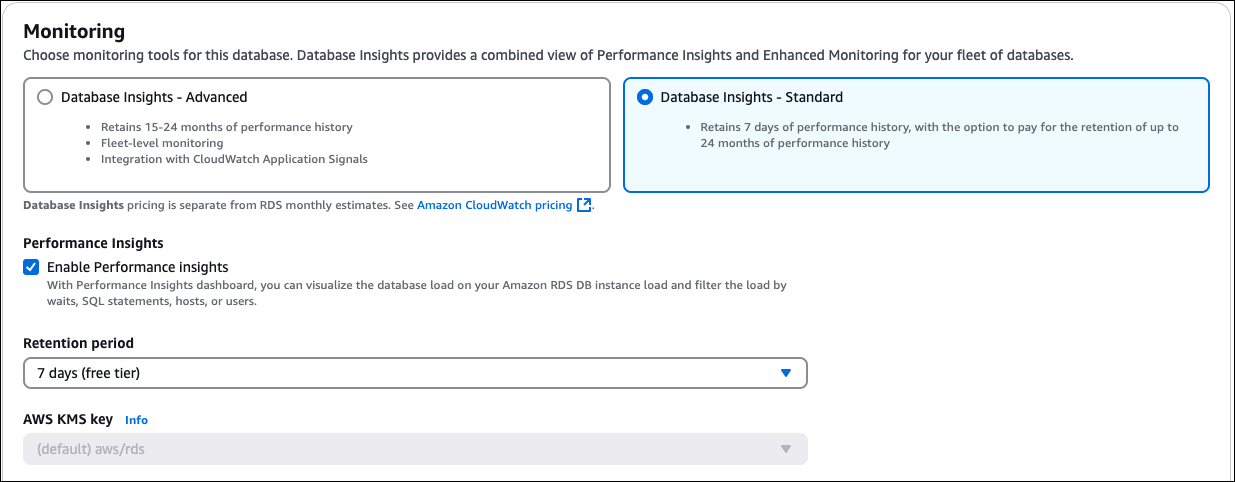 Modify Performance Insights during DB cluster modifying with console.