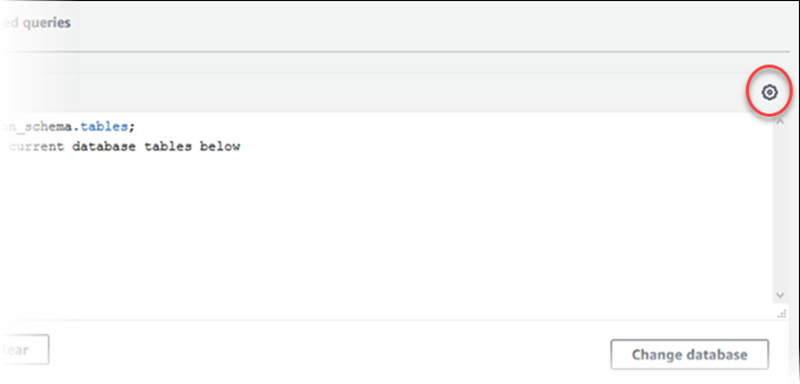 Gear icon in Query editor