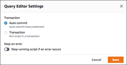 Query Editor Settings
