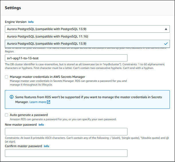 Upgrading an Aurora Serverless v1 DB cluster using the console