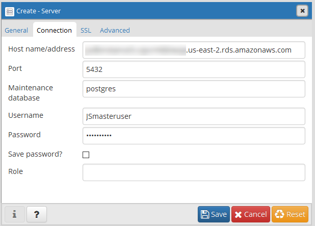 Type the password that you entered when creating the DB instance
