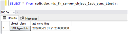 Last time server objects were synchronized was 01:21:23