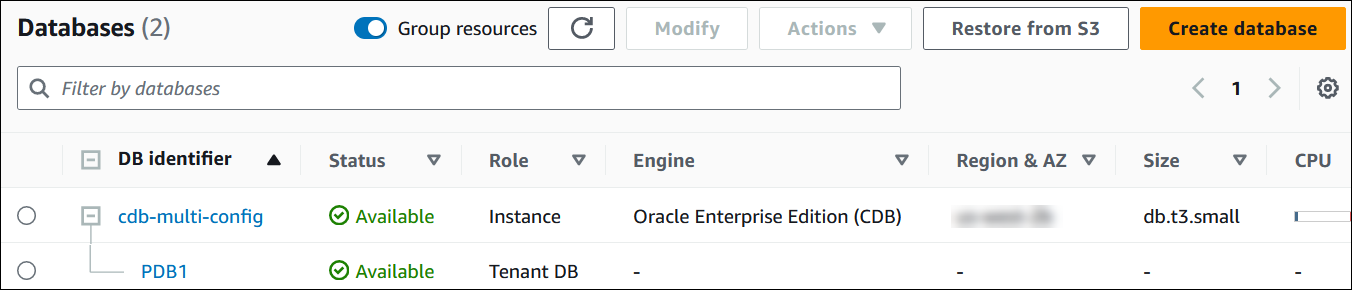 View details about a CDB