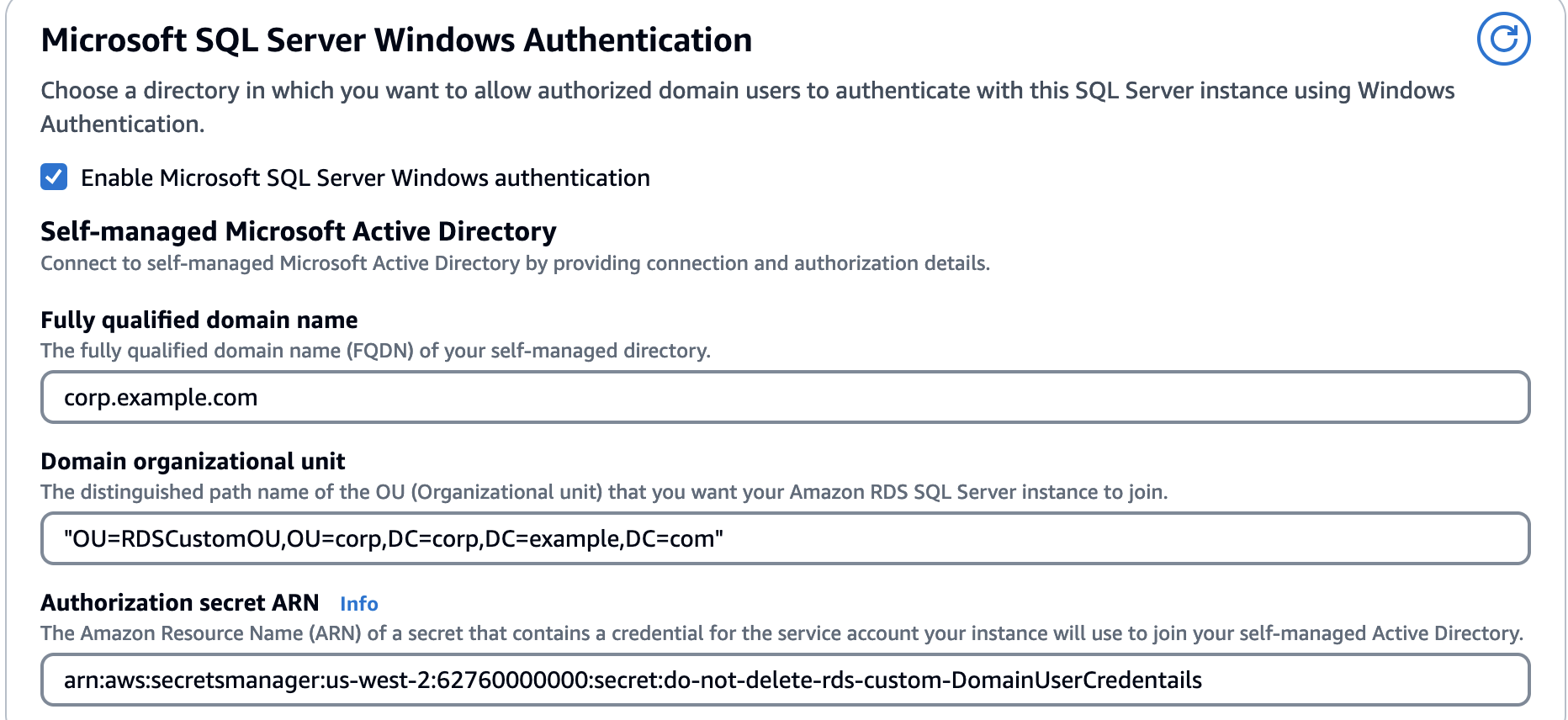 Microsoft SQL Server Windows Authentication directory