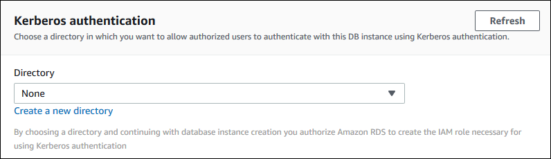 Kerberos authentication setting when modifying or restoring a DB instance