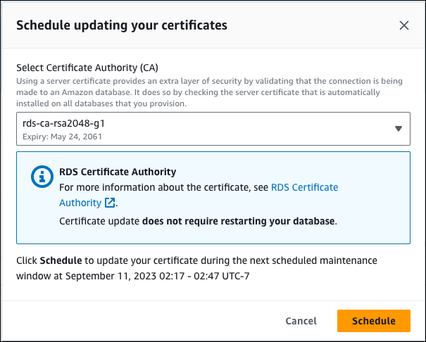 Confirm certificate rotation
