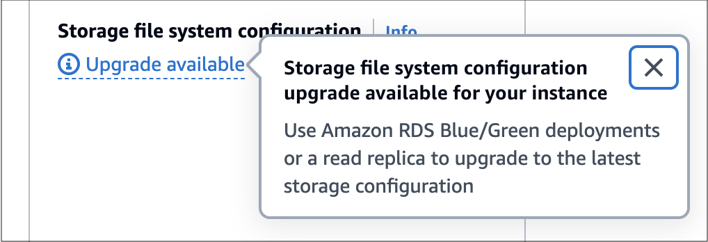 Check the storage configuration upgrade eligibility of a DB instance.