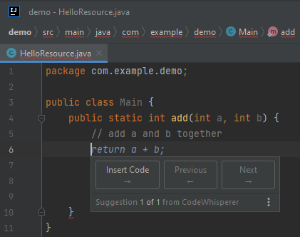 generateing a new suggestion based on the content of a comment