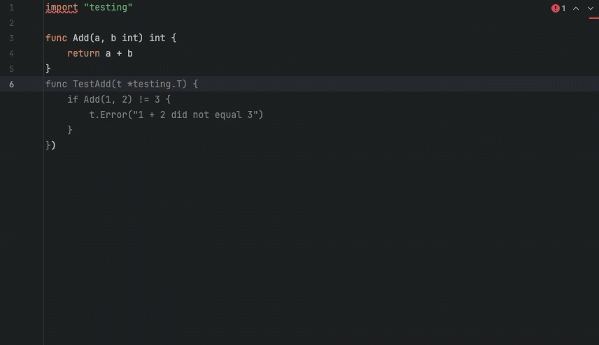 An example of the line-by-line completion feature.