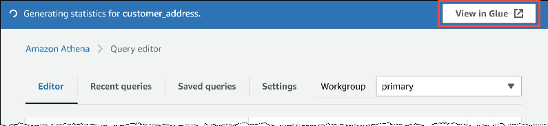 The Generating statistics notification banner.