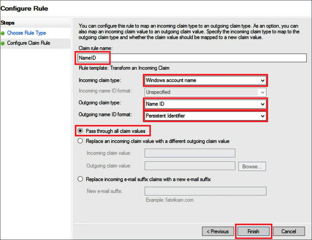 Create the first claim rule.