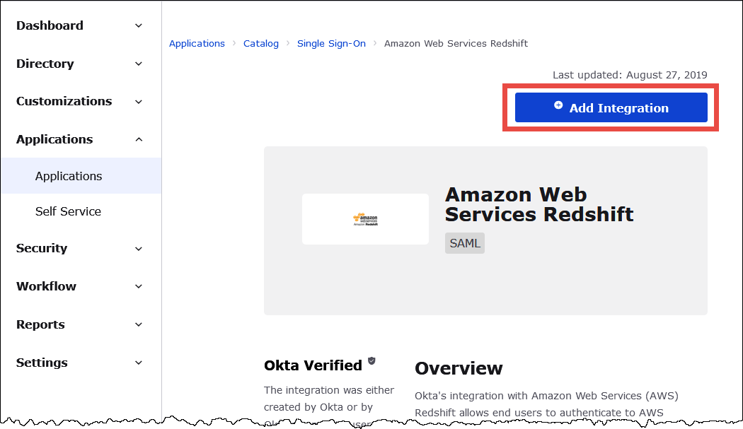 Choose Add integration.