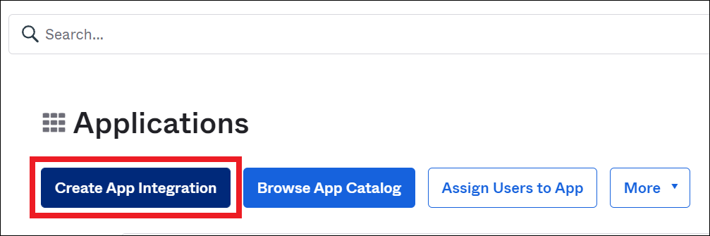 Choose Create App Integration.