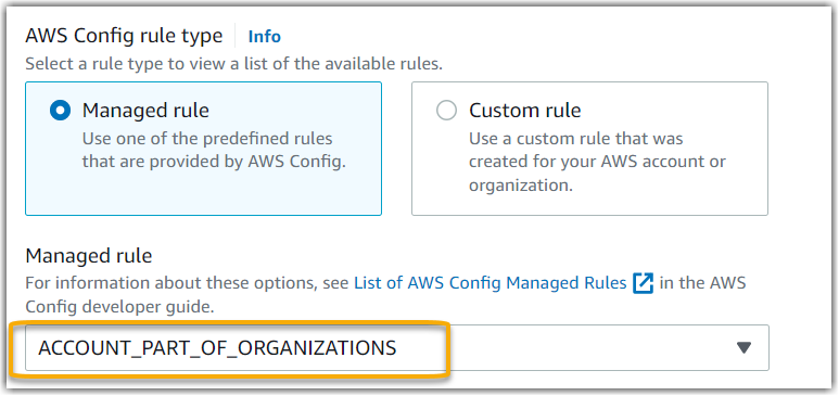 The same rule that's found in the managed rule dropdown list in the Audit Manager console.