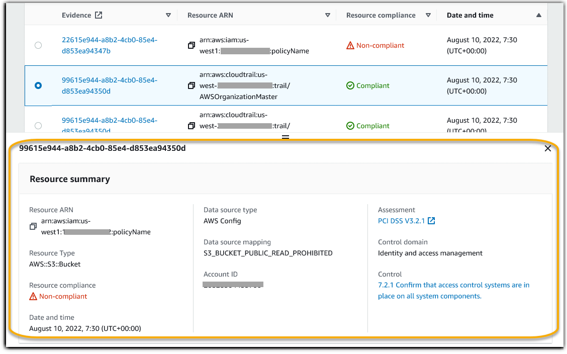 An example of a search result and the on-screen resource summary for that result.