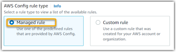The managed rule option selected in the Audit Manager console.