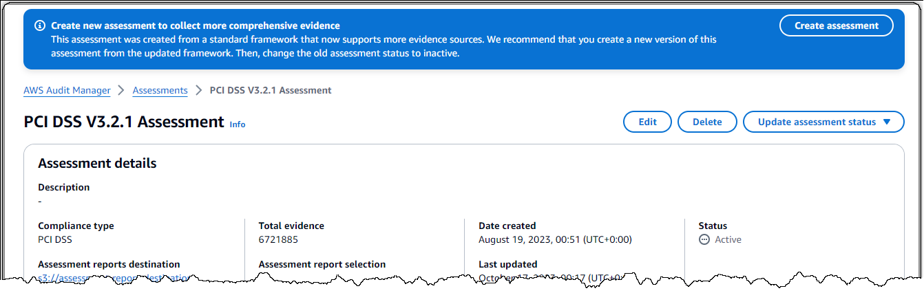 Screenshot of the pop-up message that prompts you to recreate your assessment.