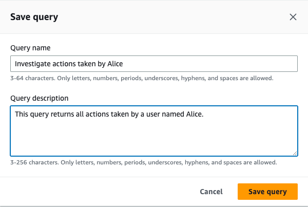 Saving a changed query