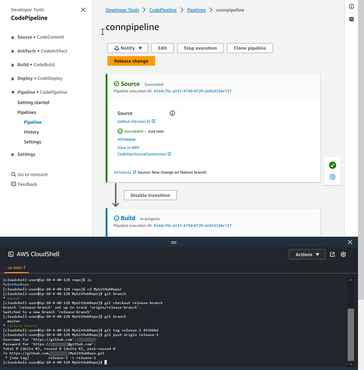 Use the terminal to run the command to tag a commit.
