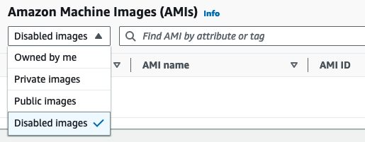 Der Filter für deaktivierte Images.