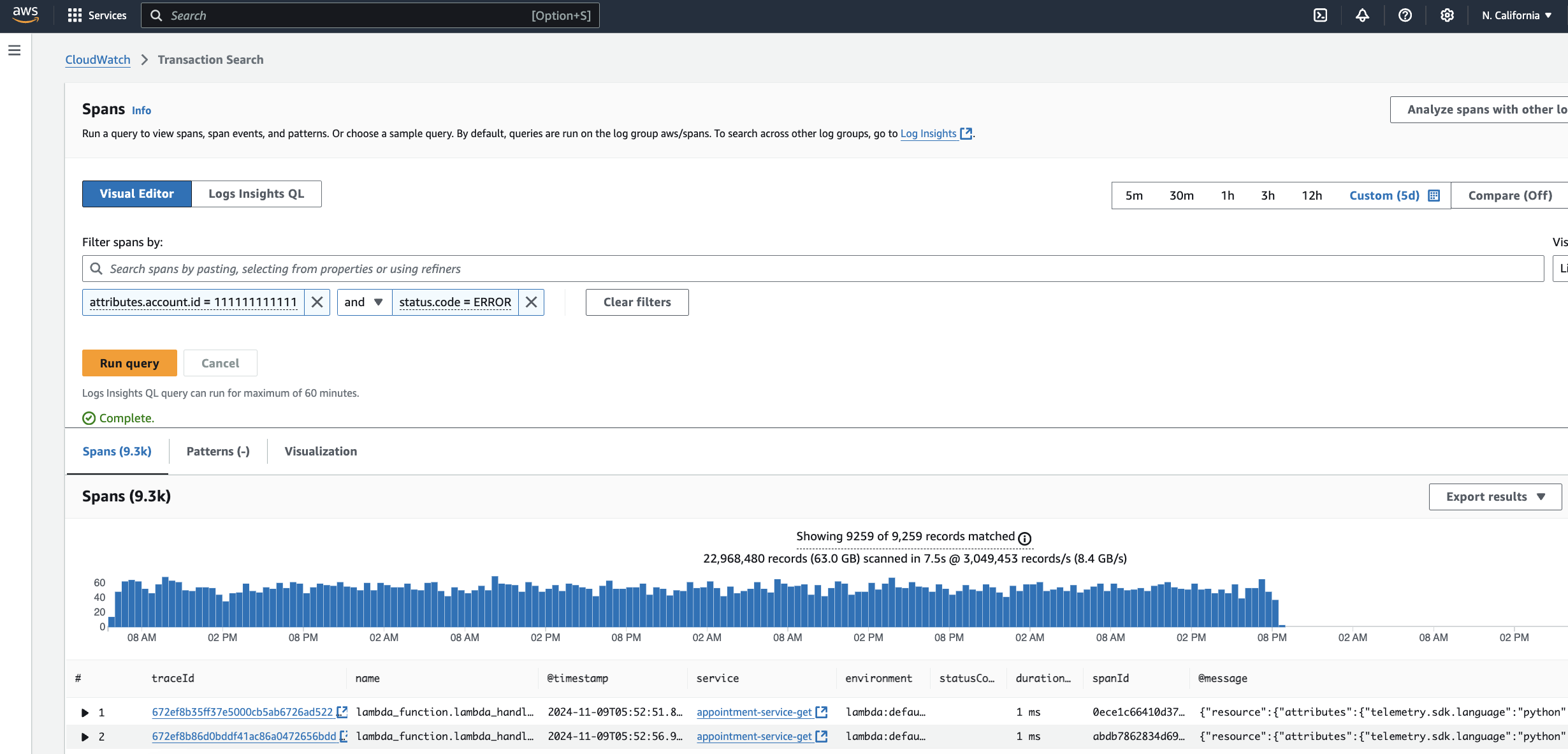 Mit „Liste“ nach Spans suchen