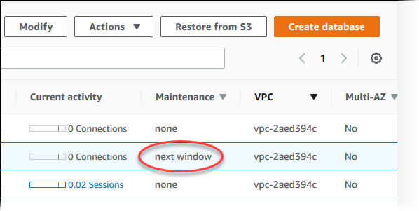 Die Wartungsaktion ist verfügbar und wird beim nächsten Wartungsfenster angewendet.