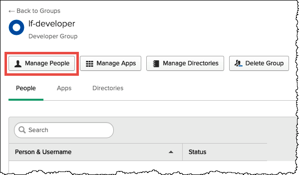 Wählen Sie Manage People (Verwalten von Personen).