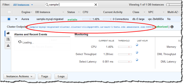 DB Cluster Details