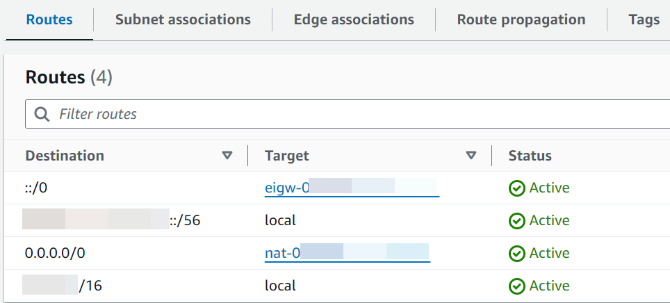 Routing-Tabelle für private Subnetze mit Route zum NAT-Gateway