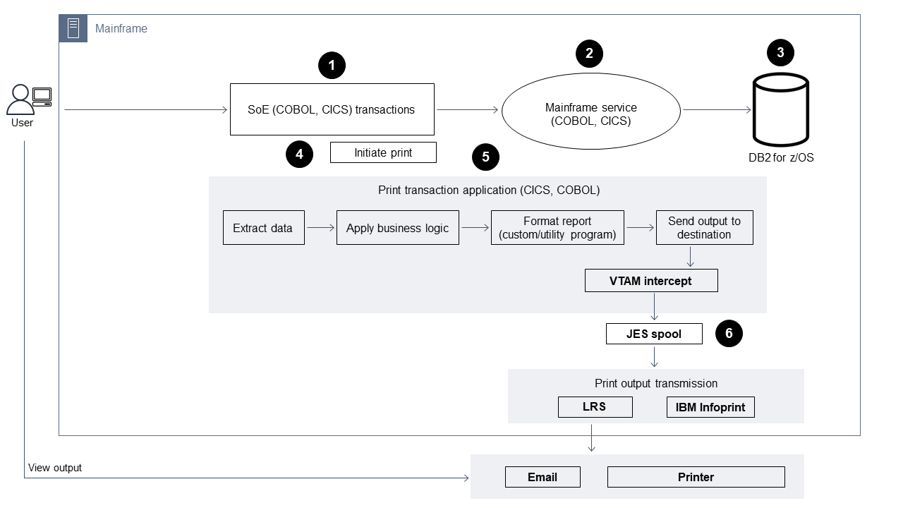 Six-step process to produce viewable output.