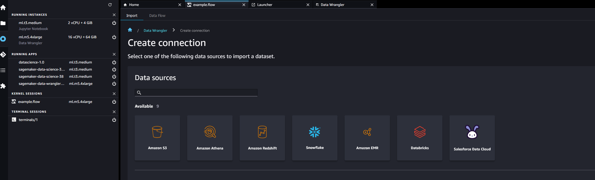 Die Registerkarte RUNNING INSTANCES in der Studio Classic-Konsole.
