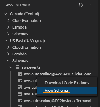 Sehen Sie sich ein Schema an. EventBridge