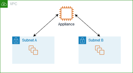 Routing des Datenverkehrs zwischen Subnetzen über eine Appliance