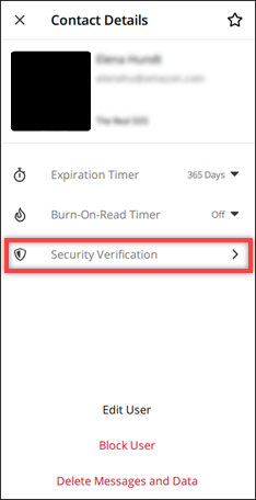The Security Verification option.