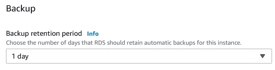 Backup retention period
