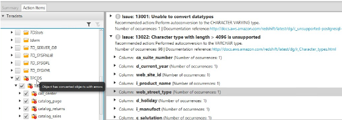 Assessment report action items tab