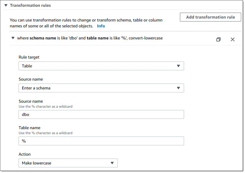 Babelfish transformation rule