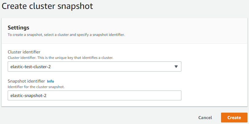 Diagram: elastic cluster create snapshot