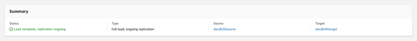 Image: Migration summary dialog.