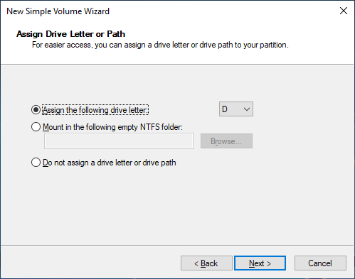 Specify a drive letter.