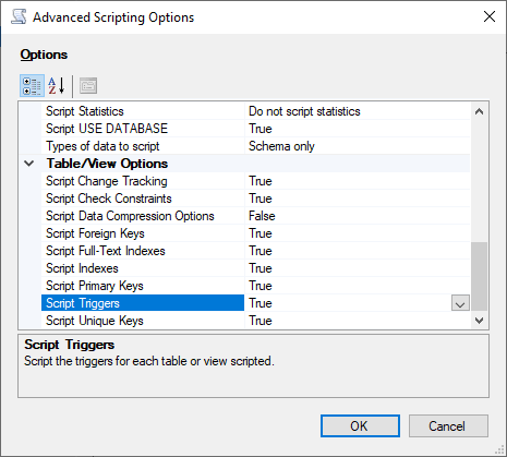 Using SSMS Generate script wizard to set the advance scripting options.
