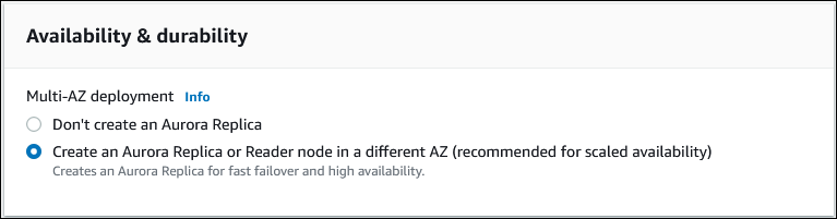 Screenshot of Availability & durability.